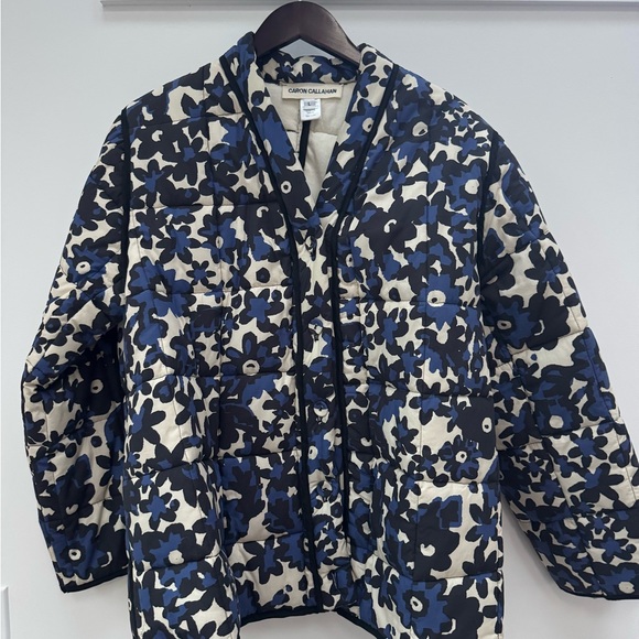 Caron Callahan Black and Blue Floral Quilted Jacket - Picture 2 of 3